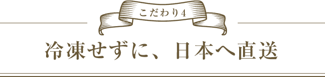 こだわり4 冷凍せずに、日本へ直送
